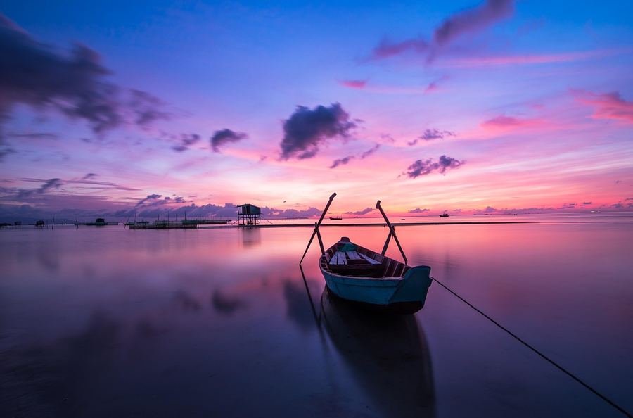 Peaceful lake and nature scenery in Vietnam